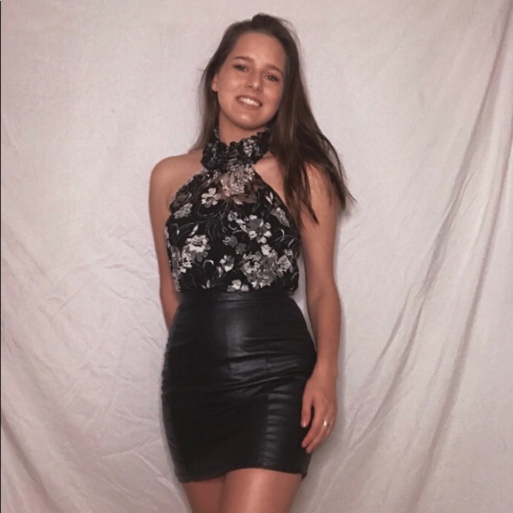 Vintage S&U leather skirt